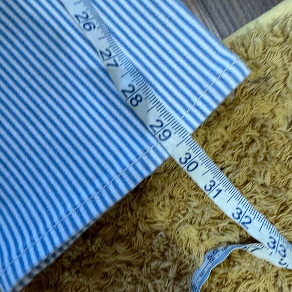 Seven 7 Blue & White Railroad Striped High Rise Denim Jeans Size 8 - Picture 10 of 12